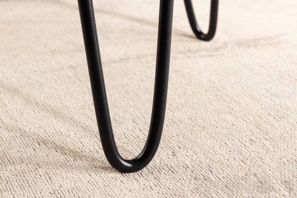 Industrial Beistelltisch GOA 40cm natur Akazie Massivholz Baumstamm rund Hairpin Legs