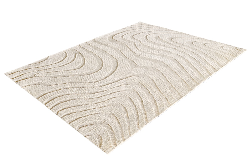 Design Teppich WAVE 240x170cm creme beige 3D-Effekt