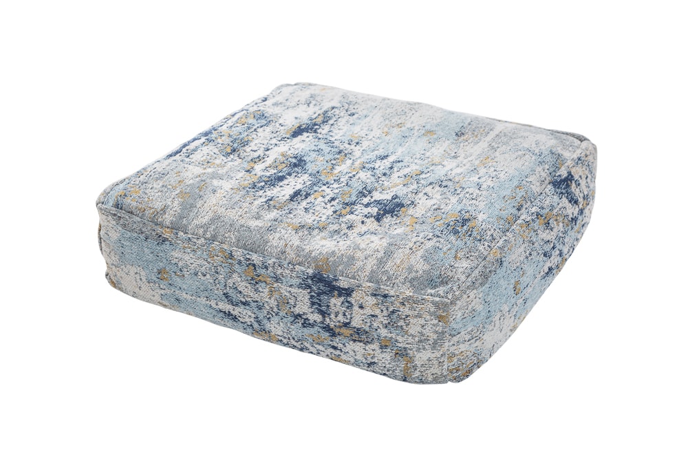 Design Bodenkissen XL ABSTRAKT 70cm blau beige abstraktes Muster Sitzpouf