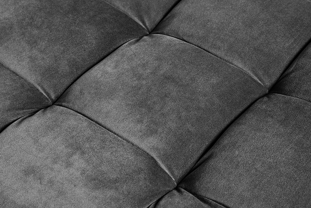 Design Hocker COZY VELVET 80cm grau Samt goldene Füße