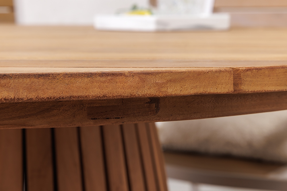 Runder Esstisch EMPIRE TEAK 120cm braun Teakholz Indoor Outdoor wetterfest