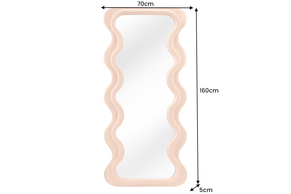 Design Wandspiegel CURVY 160cm apricot Pastell Spiegel