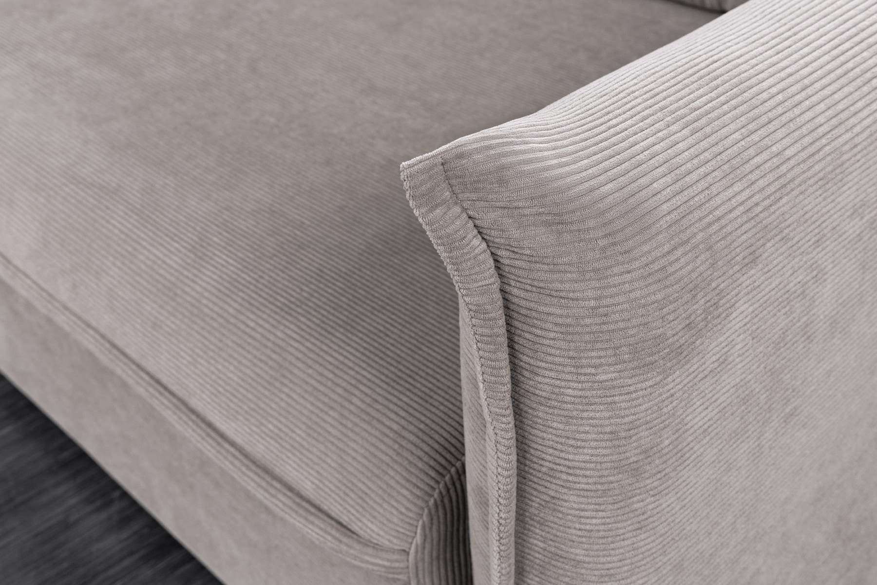 XXL Sofa mit Schlaffunktion APARTMENT grau Cord inkl. Bettkasten und Kissen