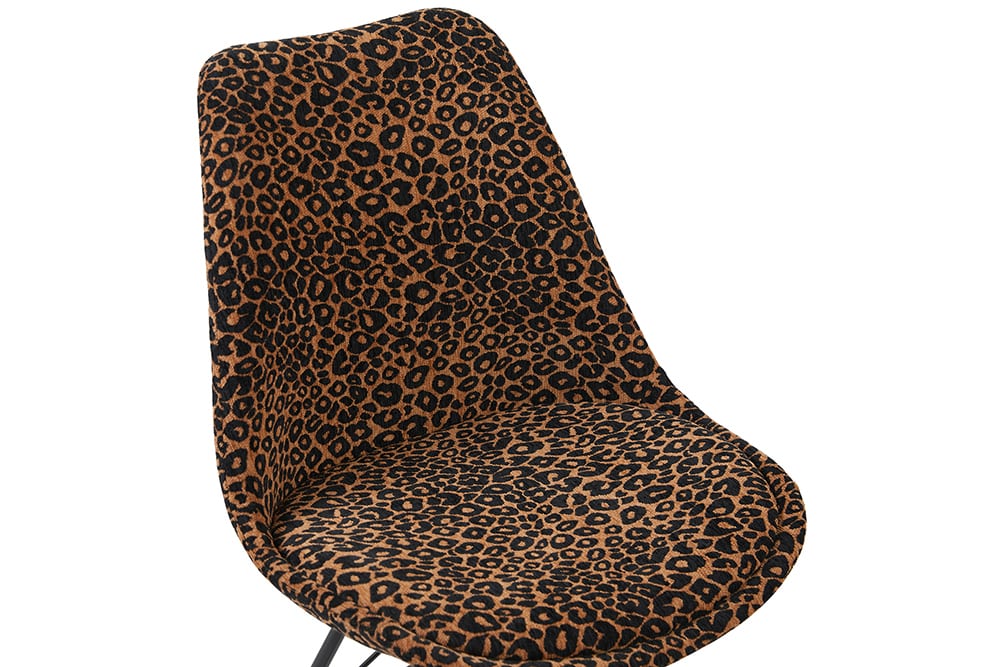 Design Stuhl SCANDINAVIA MEISTERSTÜCK braun schwarz Chenille schwarz Metallgestell