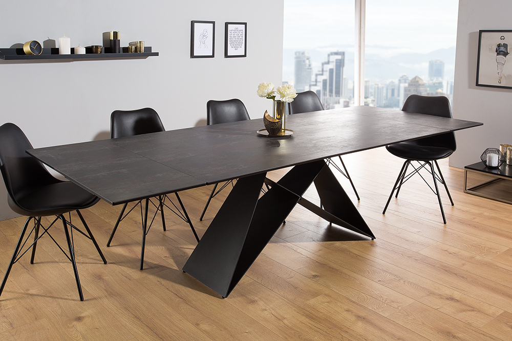 Ausziehbarer Esstisch PROMETHEUS 180-220-260cm Lava Keramik made in Italy