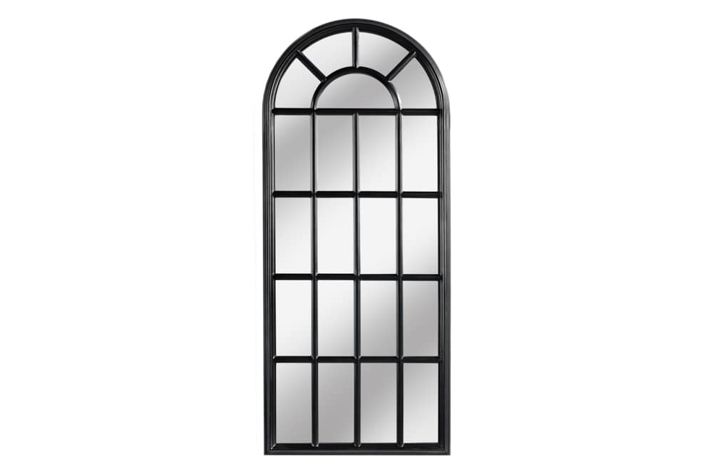Design Wandspiegel CASTILLO 140cm schwarz Landhausstil Fenster