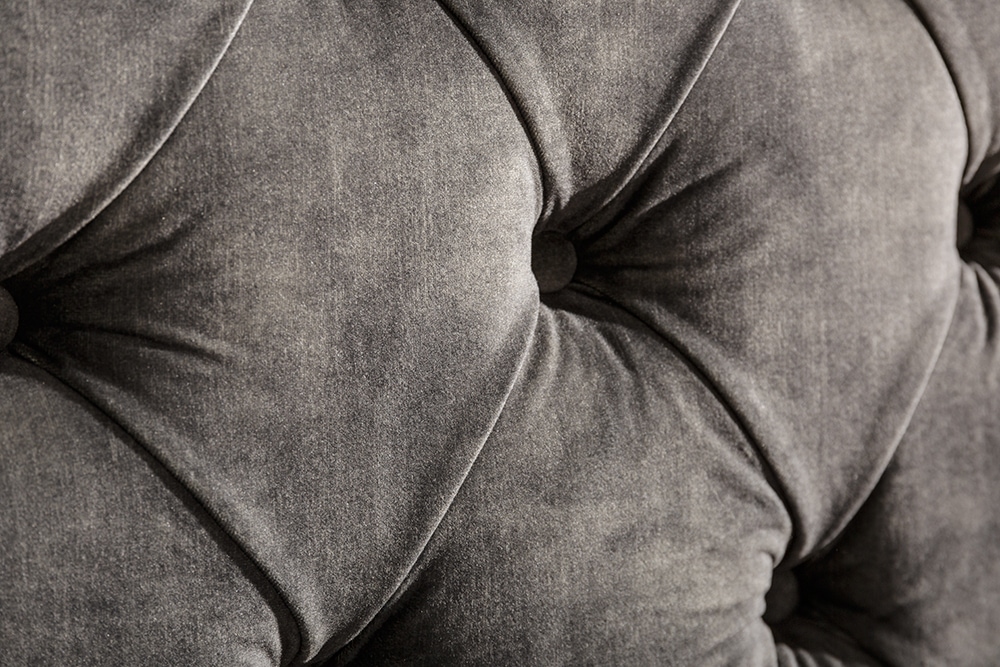 Design Doppelbett PARIS 180x200cm grau Samt Chesterfield