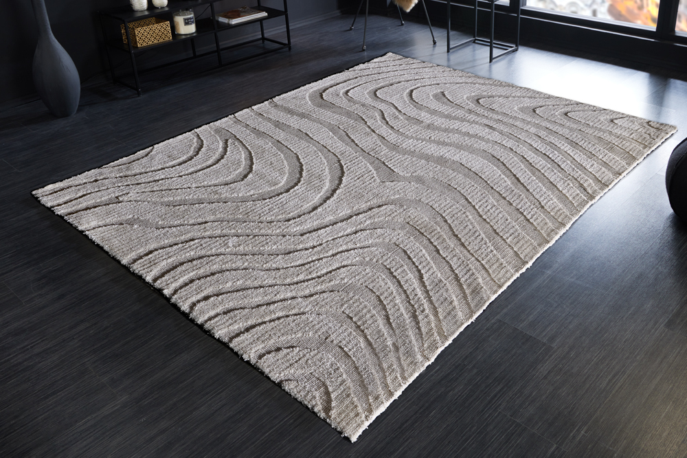 Design Teppich WAVE 240x170cm grau 3D-Effekt