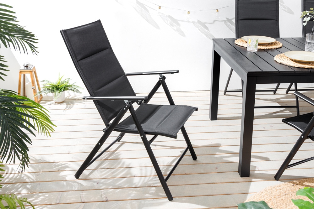Outdoor Gartenstuhl COMFORT LINE anthrazit zusammenklappbar wetterfest Hochlehner