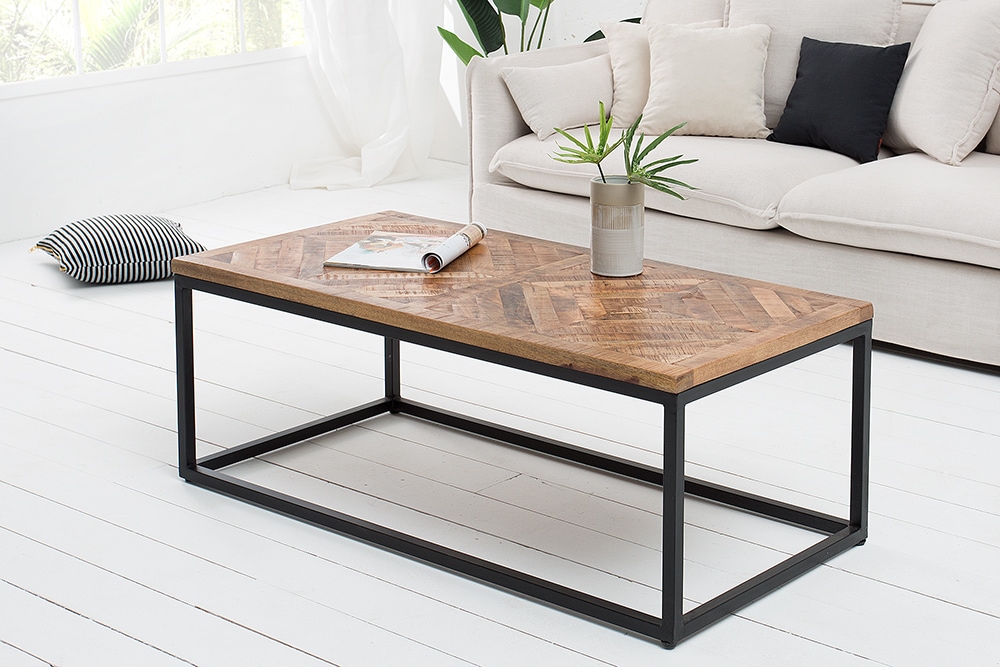 Massiver Couchtisch INFINITY HOME 100cm Mangoholz Industrial Design