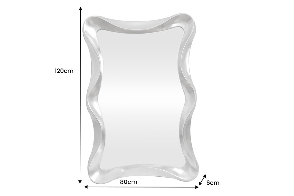 Moderner Wandspiegel ALICE 120cm silber variabel aufhängbar