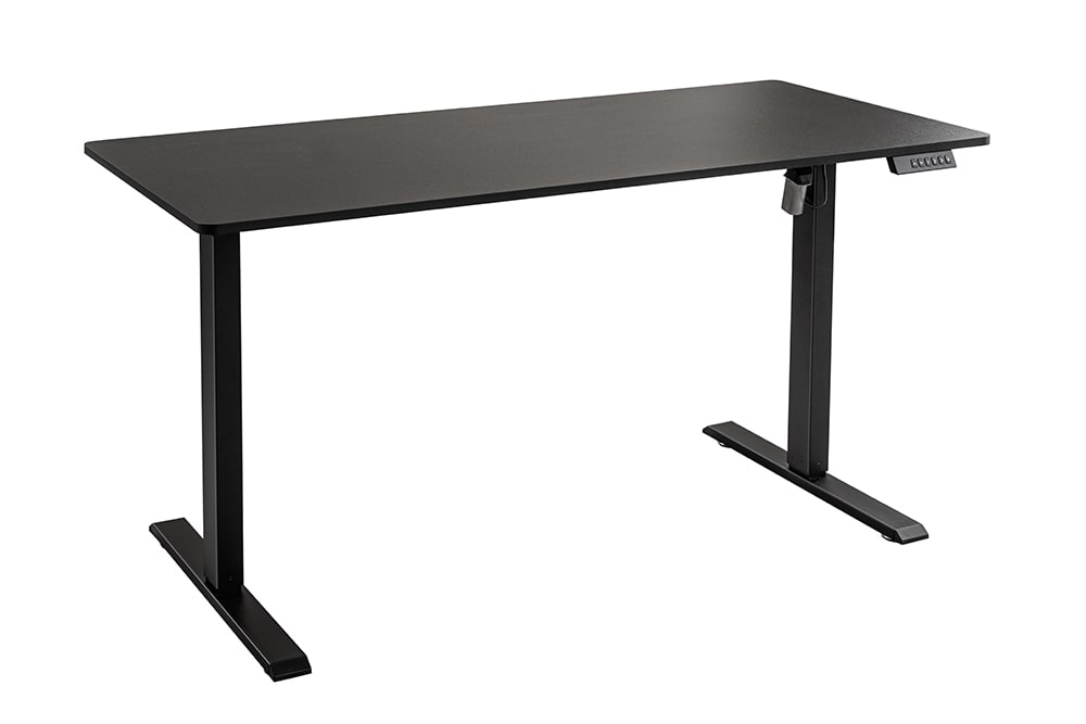 Höhenverstellbarer Schreibtisch BLACK DESK 140cm anthrazit schwarzes Metallgestell