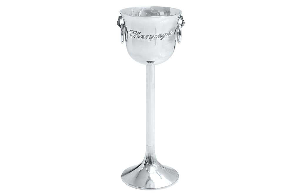 Eleganter Sektkühler CHAMPAGNE 75cm silber poliert Flaschenkühler