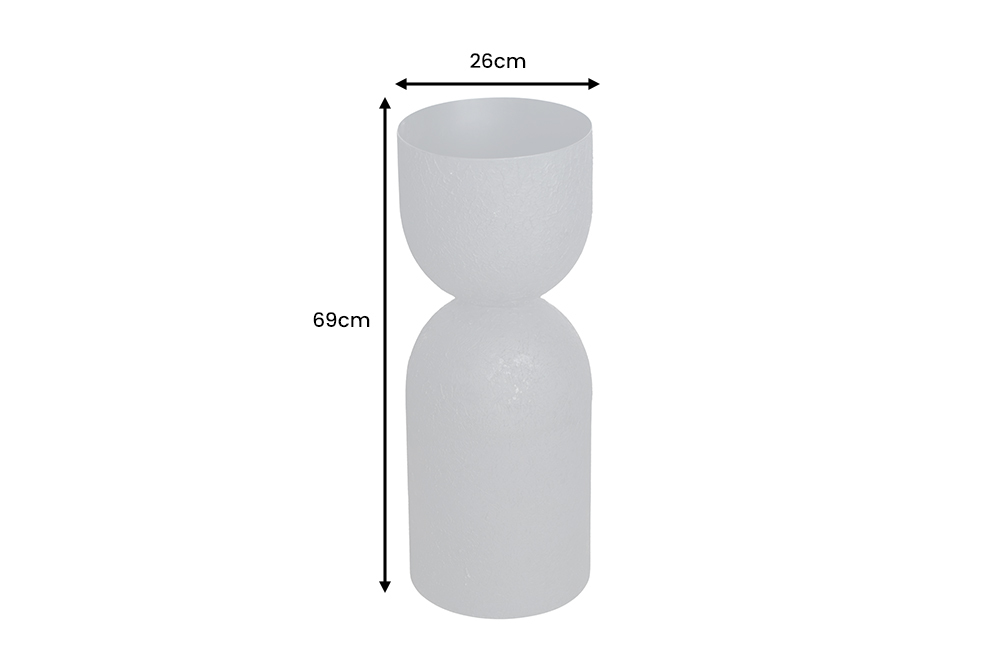 Moderne Vase SANDGLASS XL 70cm schwarz Eisen handmade beidseitig nutzbar
