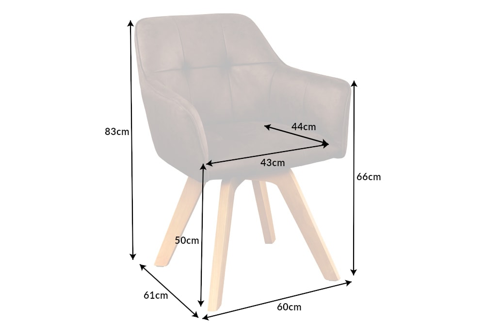 Design Stuhl LOFT antik braun Microfaser drehbar massiv Buchenholz mit Armlehne