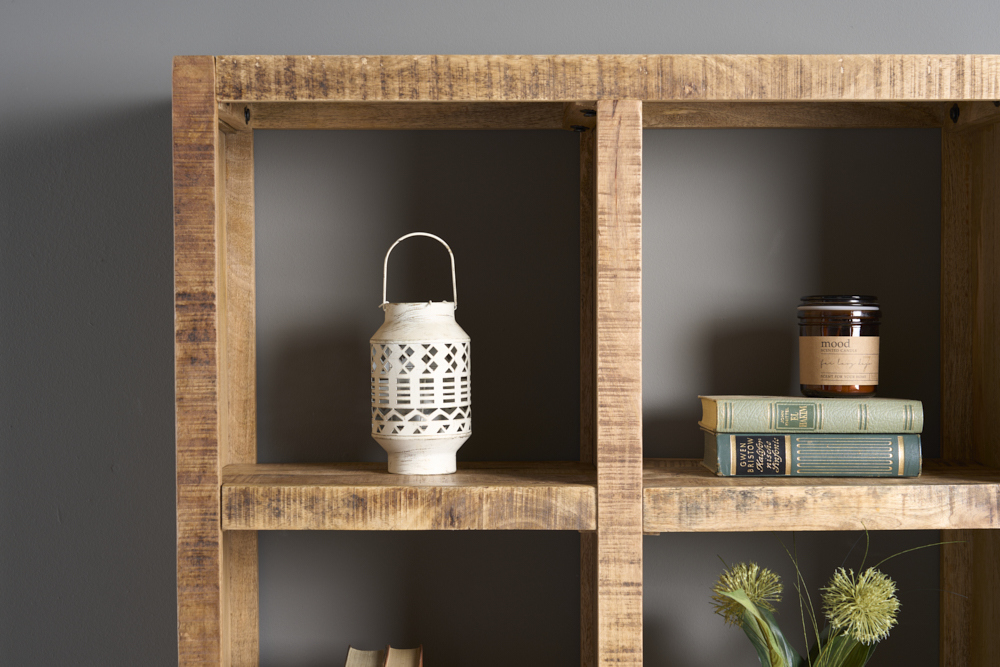 Massives Regal IRON CRAFT 176cm Mangoholz Bücherregal acht Fächer Industrial Design
