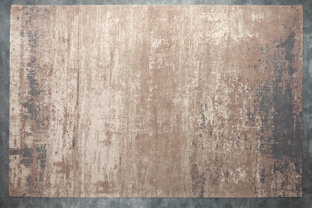 Vintage Baumwoll-Teppich MODERN ART 350x240cm grau beige verwaschen Used Look
