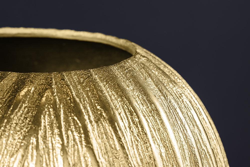 Handgefertigte Deko-Vase ELEGANCE 25cm gold antik Hammerschlag Design