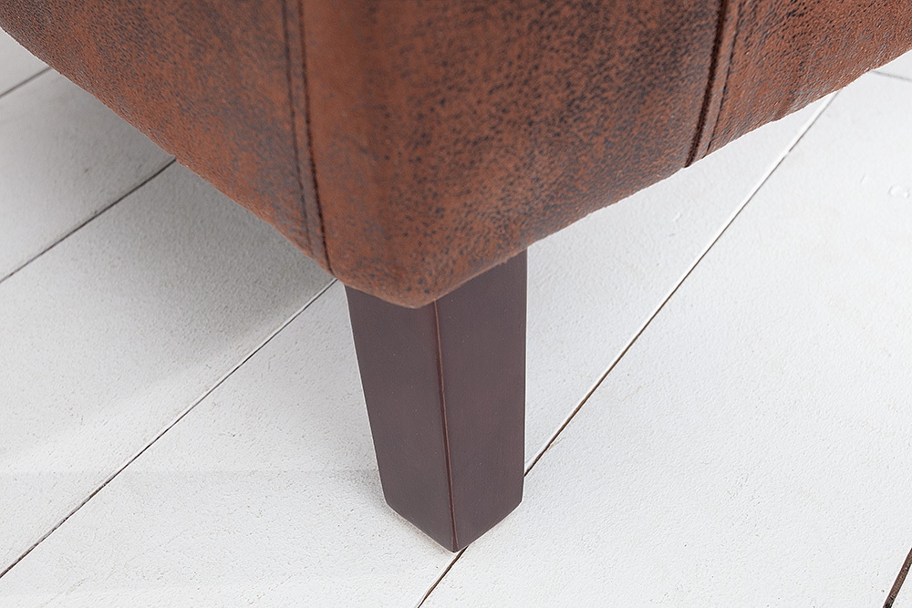Design Lounge Sessel HEMINGWAY whisky braun mit Armlehnen Cocktailsessel Massivholzbeine