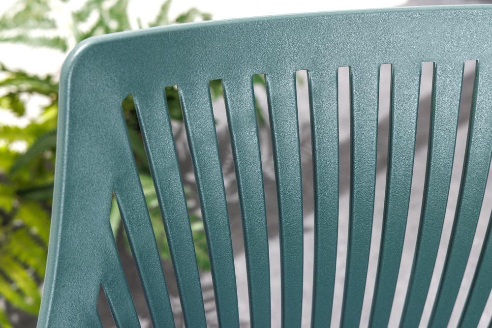 Moderner Stuhl SIGNUM salbei schwarz Kunststoff Gartenstuhl Indoor Outdoor mit Armlehnen