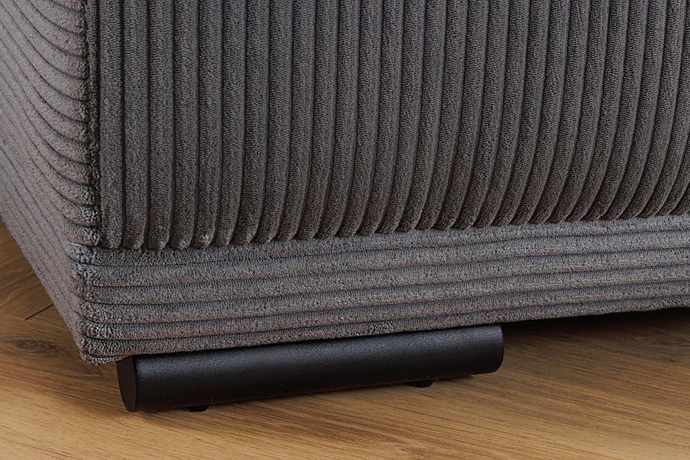 Moderner Hocker ELEGANCIA 110cm anthrazit Cord Fußhocker Sitzhocker