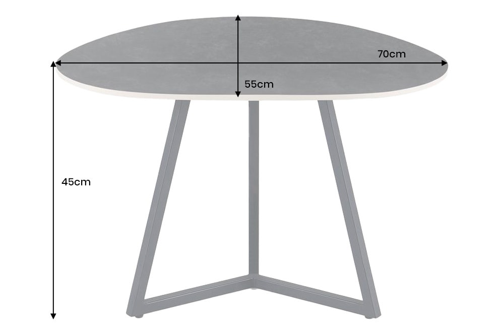 Design Couchtisch MARVELOUS 70cm anthrazit Marmor Keramik schwarzes Metall