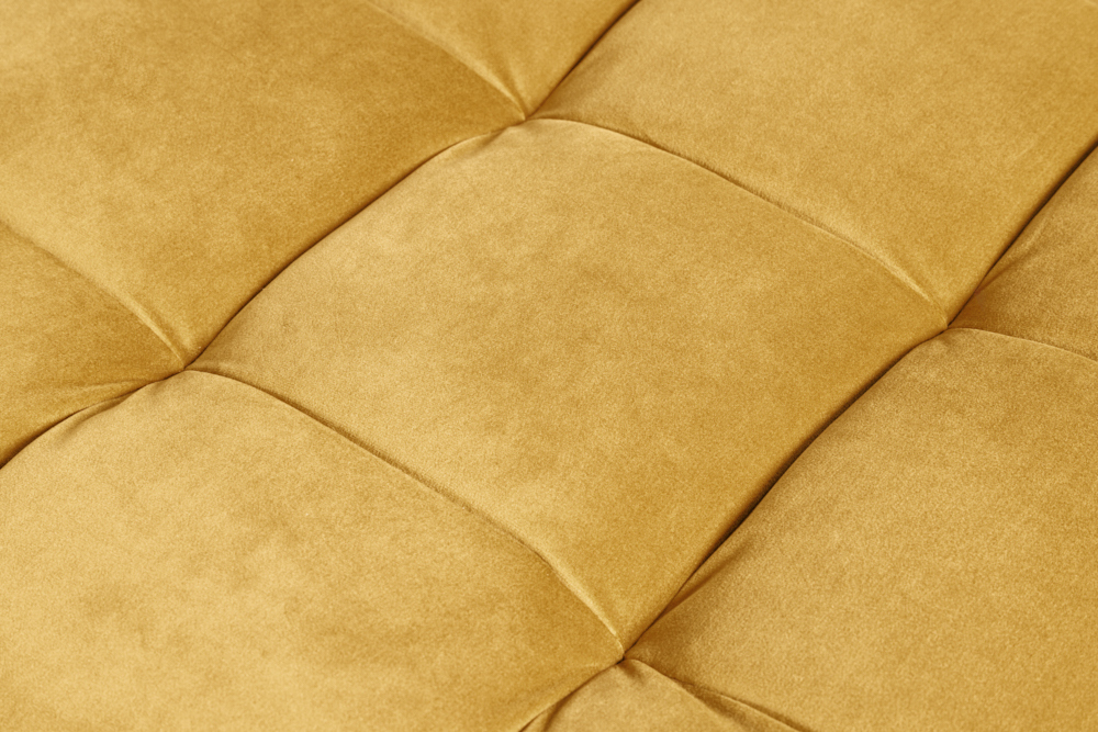 Design Hocker COZY VELVET 80cm senfgelb gold Samt Metallfüße