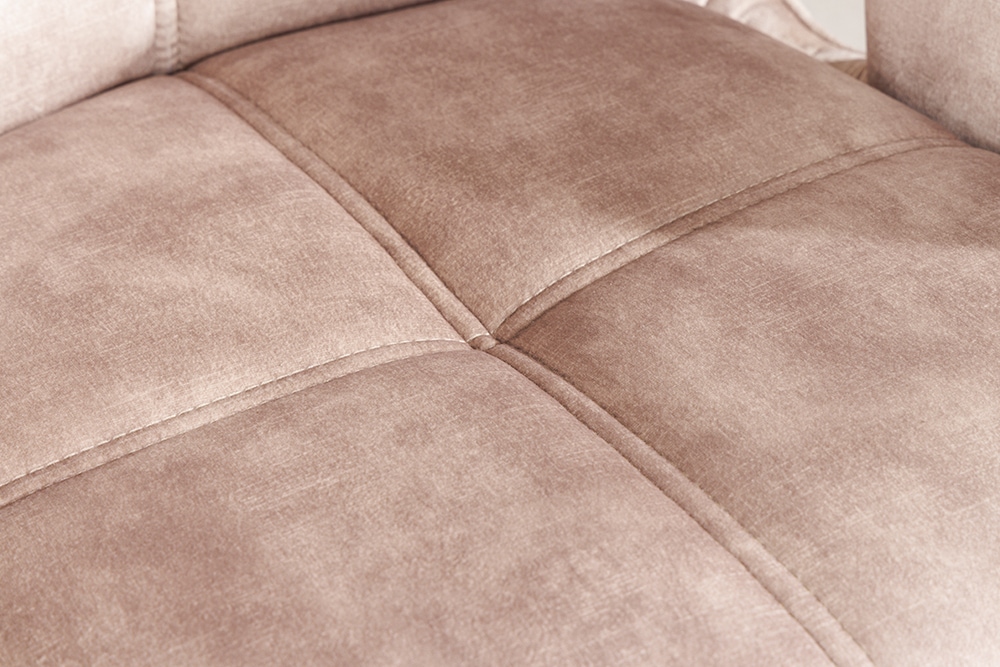 Drehbarer Design Stuhl CONCORD champagner greige Samt Taschenfederkern Metallgestell greige