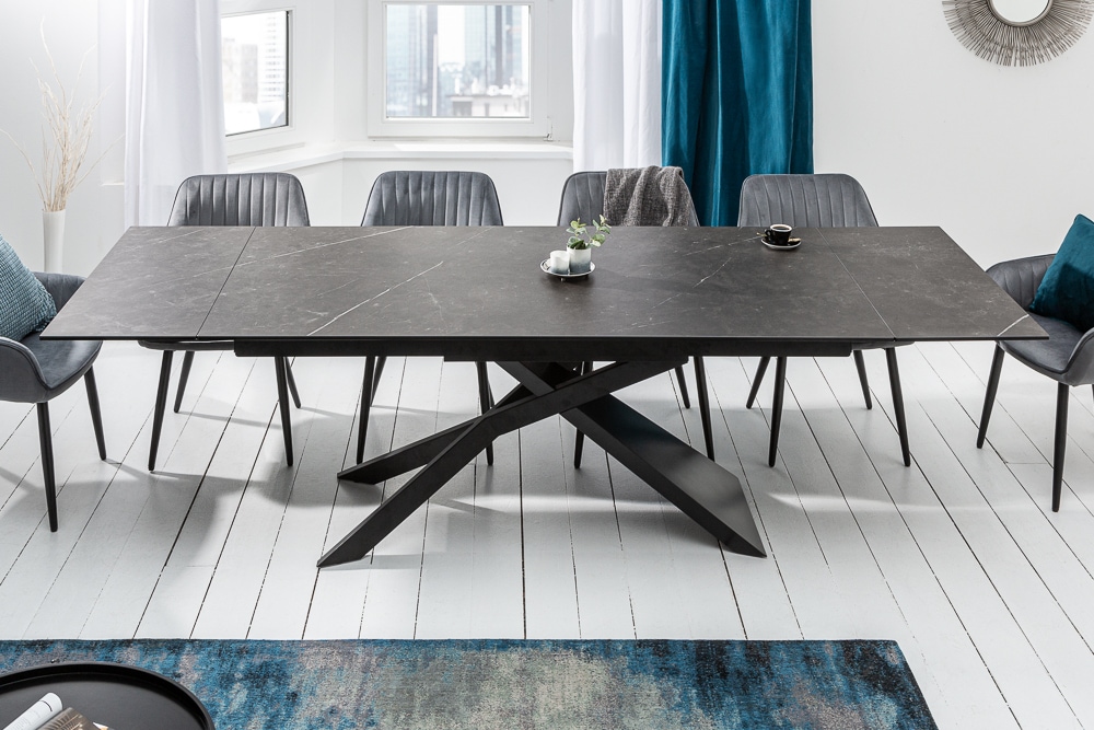 Ausziehbarer Esstisch EUPHORIA 180-220-260cm Graphit Keramik made in Italy