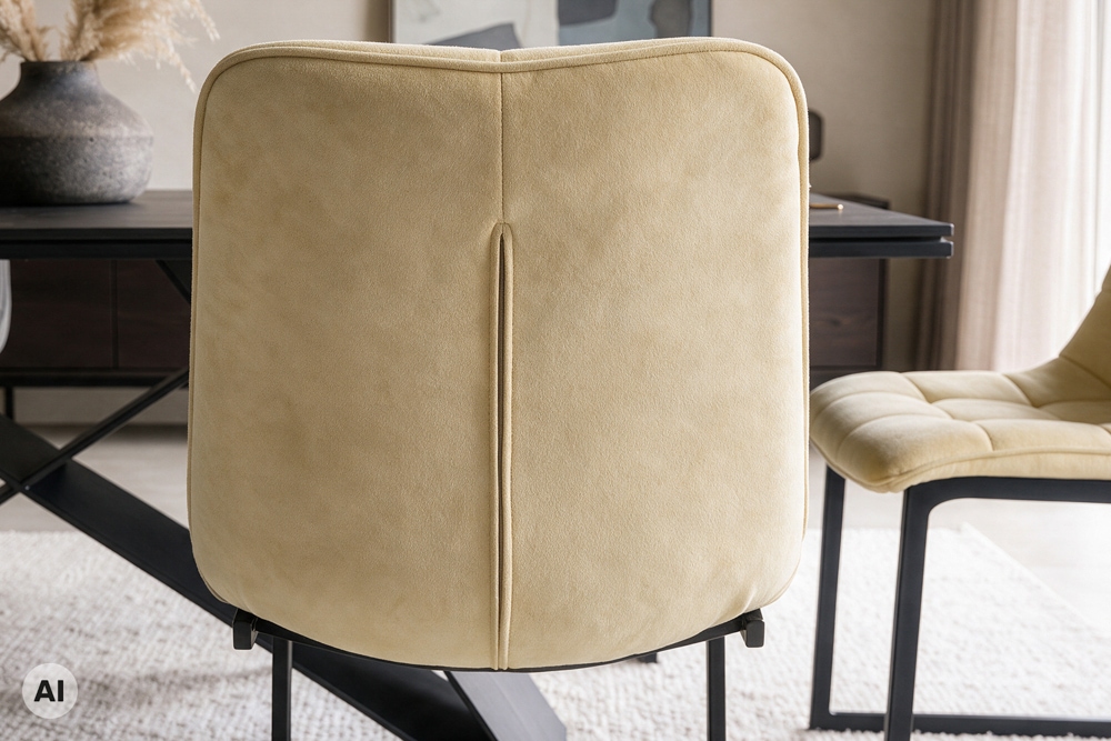 Freischwinger Stuhl MIAMI beige antik Microfaser matt schwarz Metallgestell