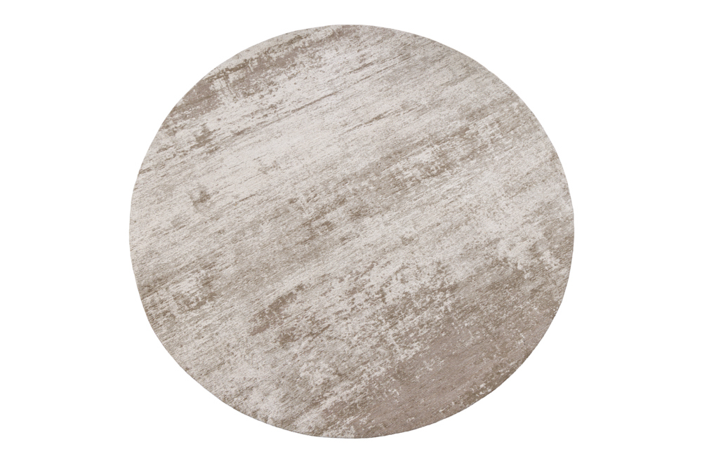 Design Teppich MODERN ART 150cm beige grau Used Look Vintage Baumwolle