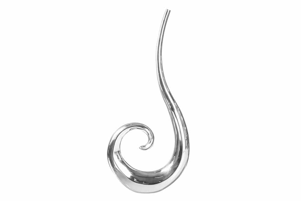 Moderne Vase WAVE XL 106cm silber Aluminium poliert Dekoration