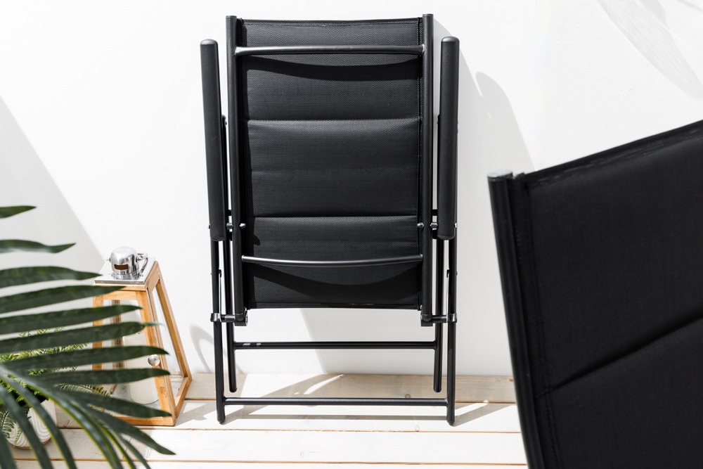 Outdoor Gartenstuhl COMFORT LINE anthrazit zusammenklappbar wetterfest Hochlehner