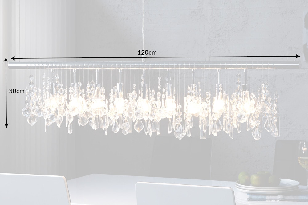 Extravagante Hängelampe DIAMONDS XL 120cm Kristall Lampe mit 9 Leuchten
