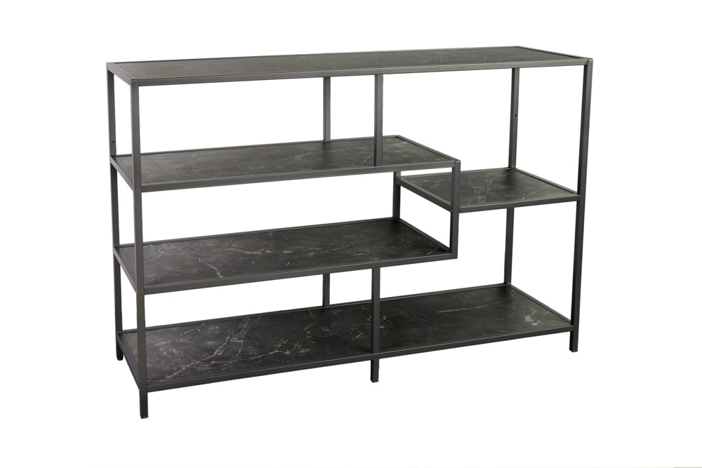 Modernes Bücherregal SLIM LINE 115cm graphit Metallgestell mit fünf Regalböden