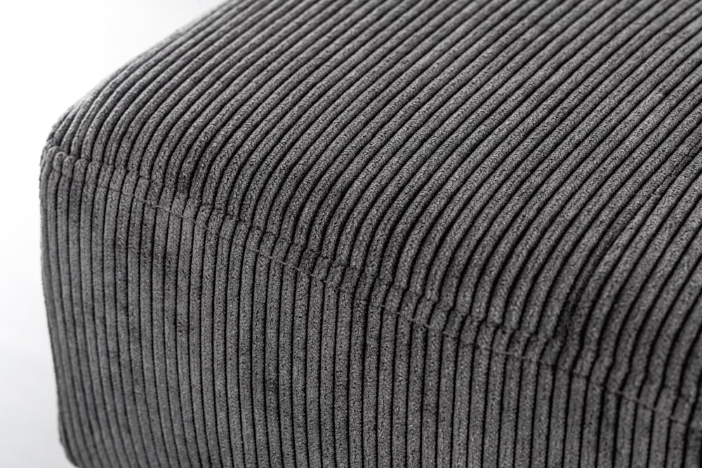 Design Sitzbank BOUTIQUE 100cm dunkelgrau Cord schwarze Metallbeine