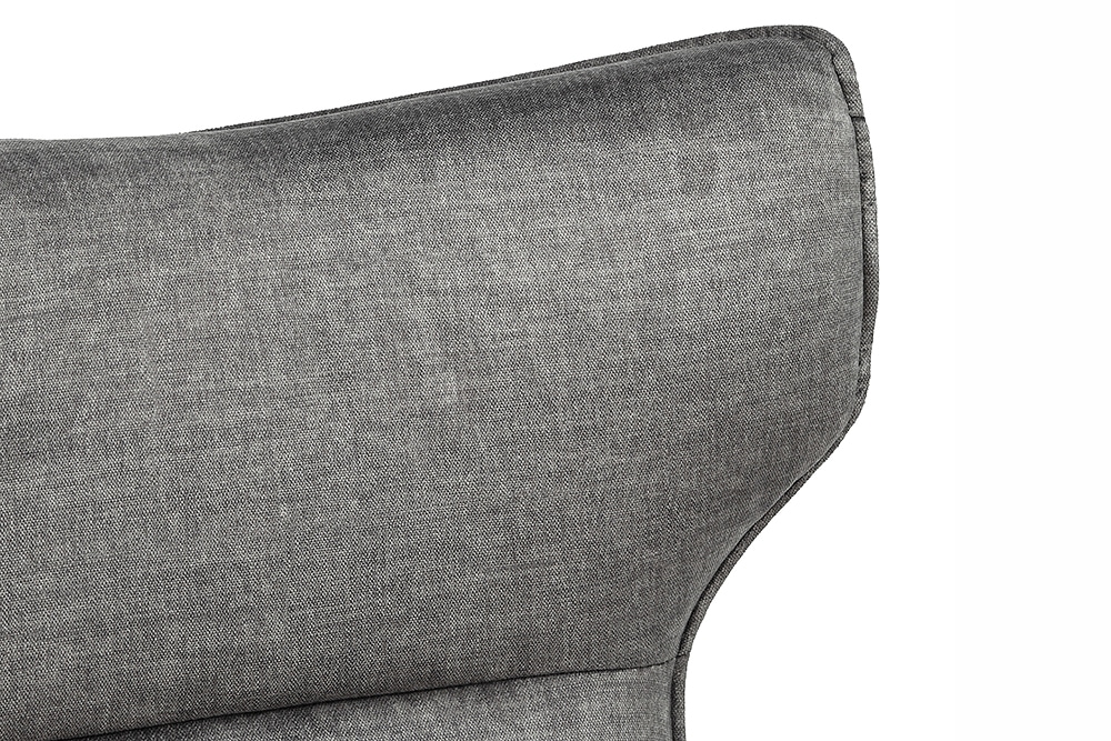 Drehbarer Sessel VOGUE grau Samt schwarze Metallbeine mit Armlehne
