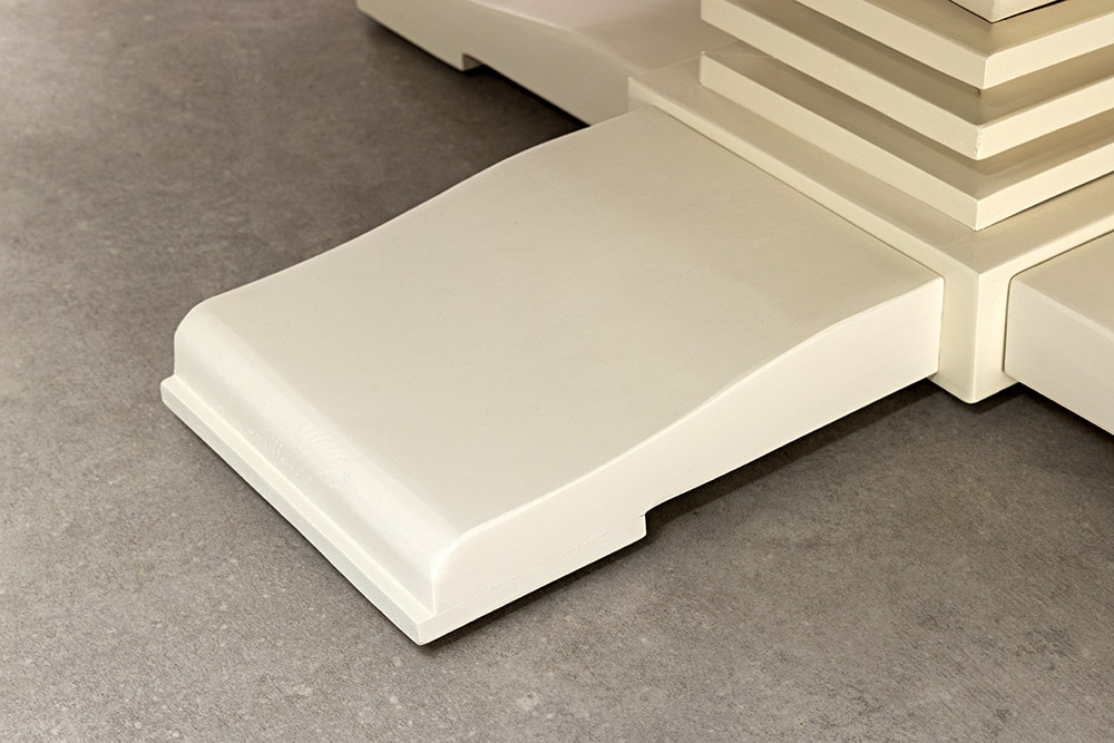 Runder Esstisch HAMPTONS 140cm hellbraun creme recycelte Pinie Massivholz