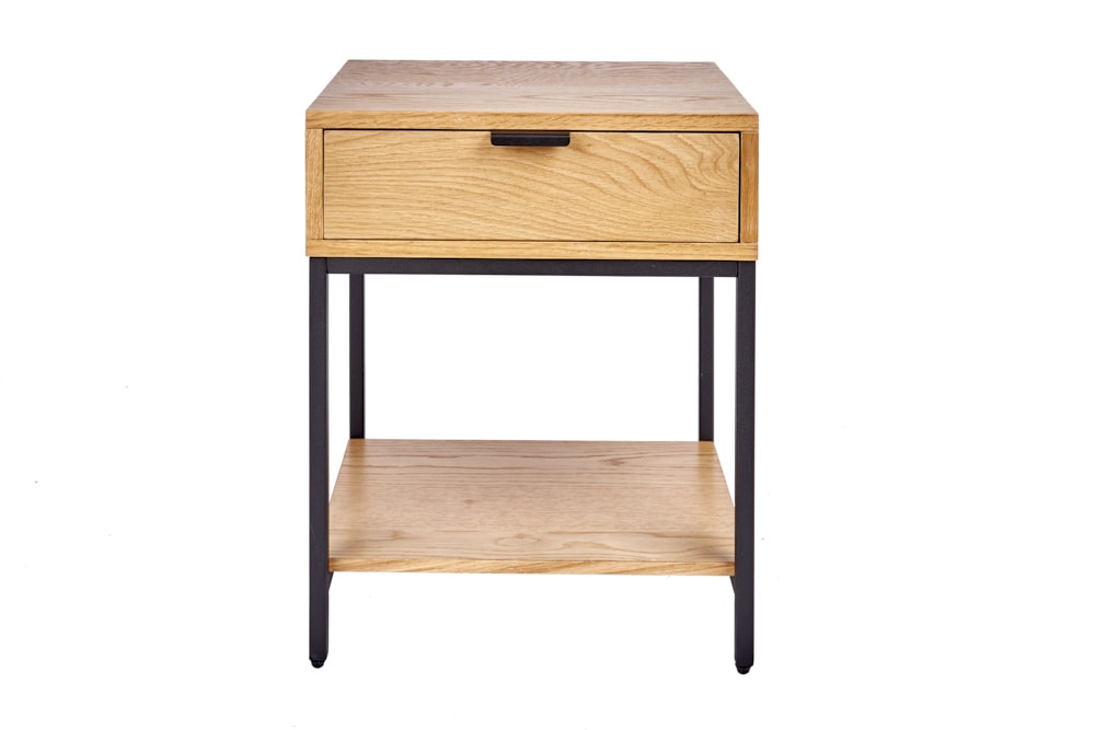 Industrial Nachttisch ELEMENTS 40cm Eiche Beistelltisch mit Schublade