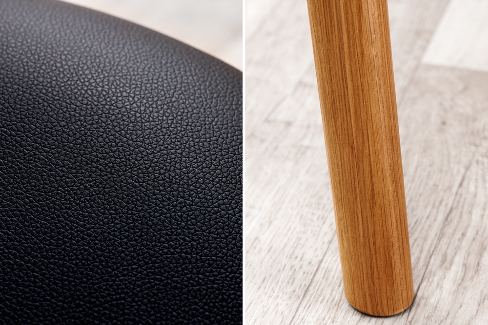 Retro Stuhl VALHALLA WOOD matt-braun Eiche Massivholz mit Armlehne