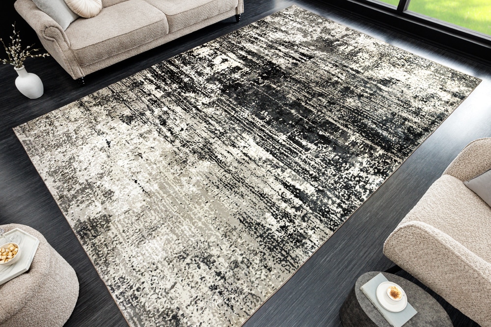 Design Teppich MODERN ART 230x160cm beige braun Kurzflor Indoor-Teppich