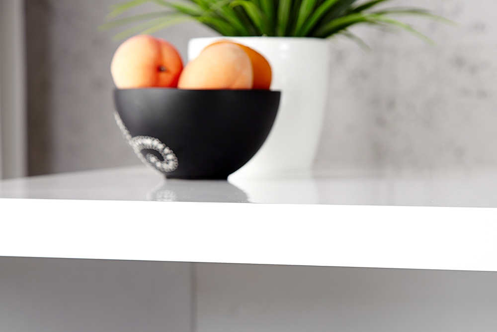 Design Schreibtisch FAST TRADE 140cm weiß Hochglanz Bürotisch