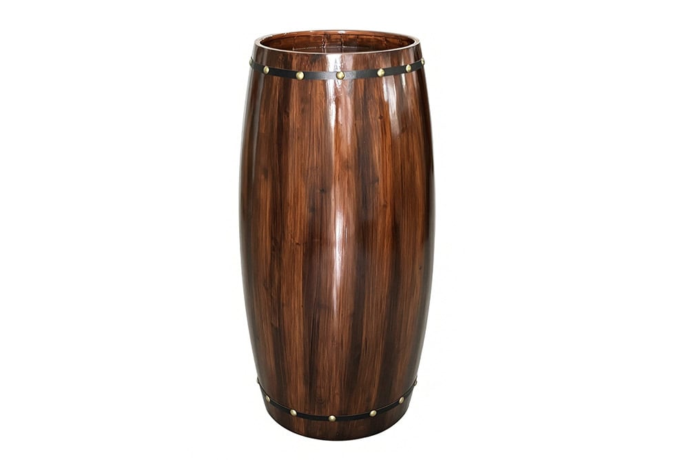Massives Weinregal BODEGA 97cm coffee braun Pinie Fass-Bartisch für 24 Flaschen