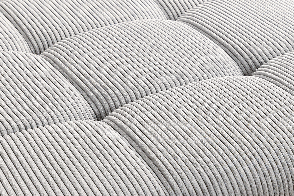 Moderner Hocker ELEGANCIA 110cm champagner beige Cord Fußhocker Sitzhocker