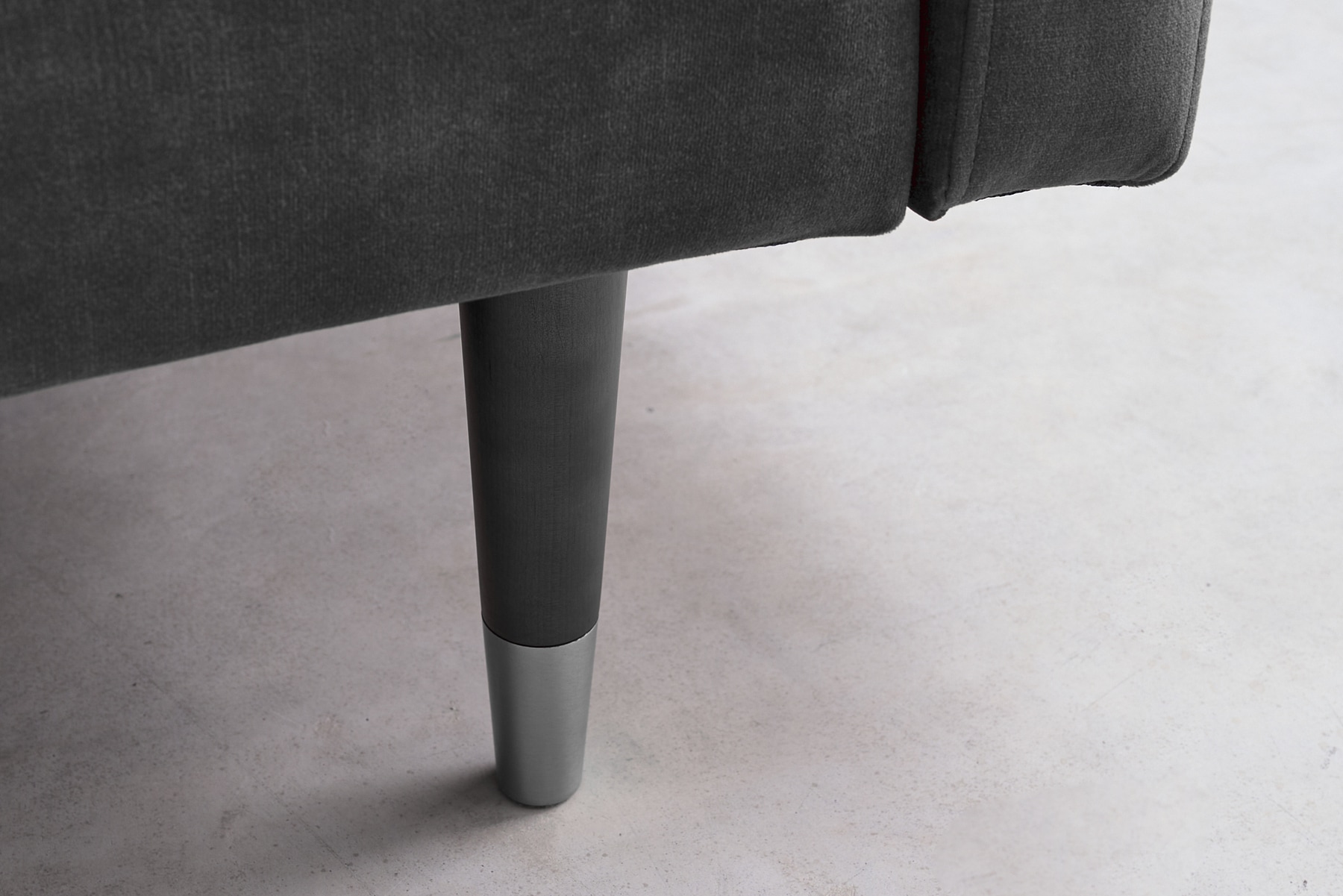 Modernes Schlafsofa COUTURE 200cm grau Microvelours 3-Sitzer Couch mit Schlaffunktion