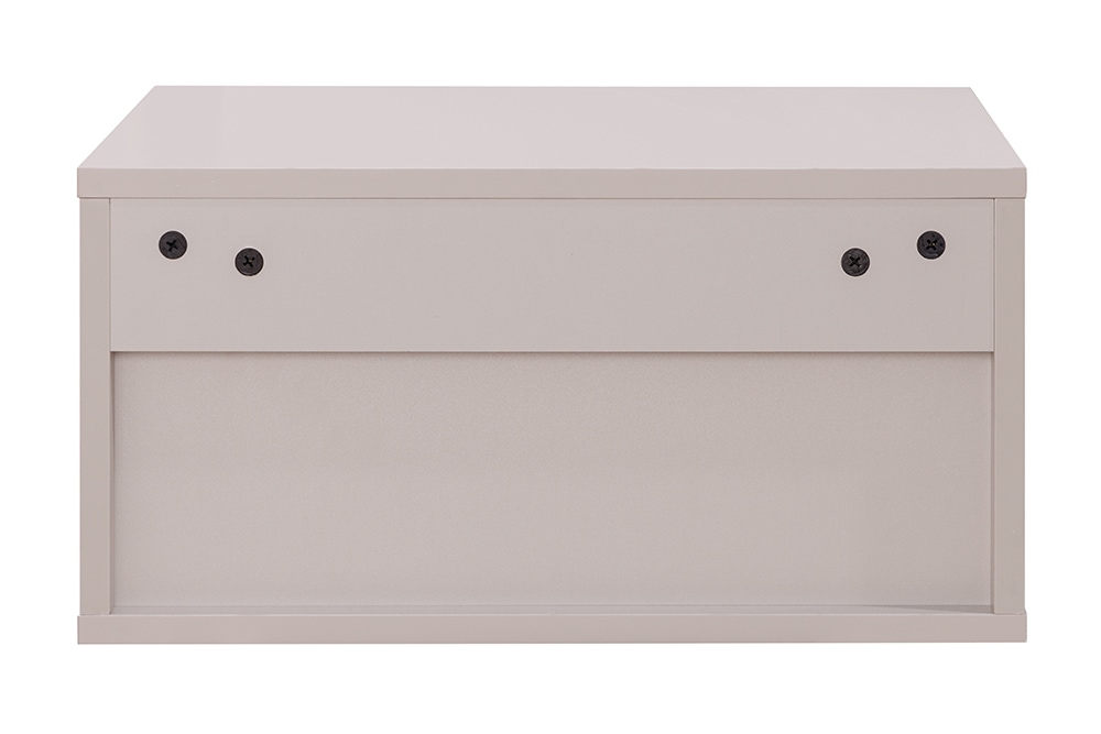 Design Nachttisch COMFORT 50cm weiß hängend mit Schublade und offenem Fach