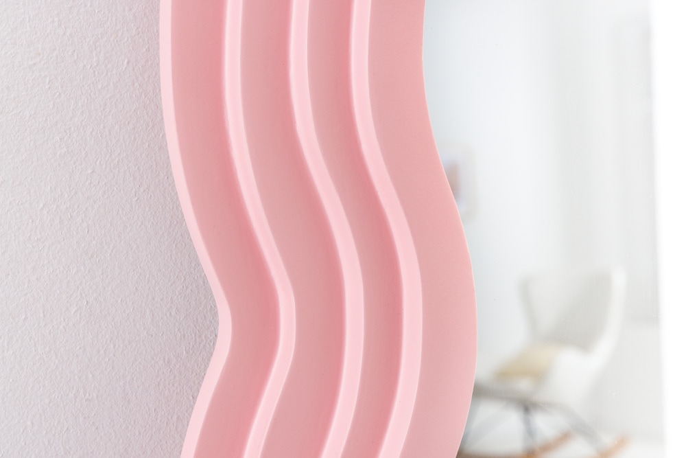 Design Wandspiegel WAVE 160cm rosa