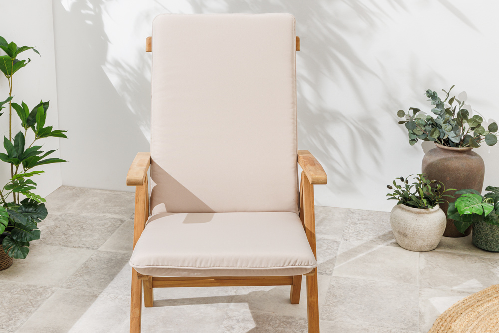 Outdoor Sitzkissen COMFORT LINE 50x122cm beige für Hochlehner-Stuhl Polsterauflage