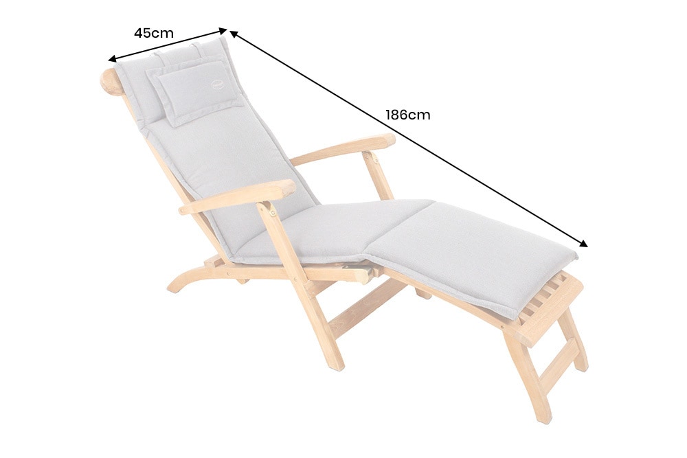 Outdoor Kissen ROG 45x186cm taupe Sitzkissen Polster-Auflage für Deckchair