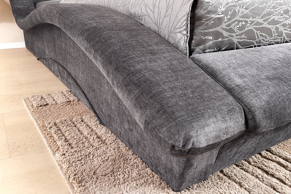 Boxbett SWING 160x200cm grau Vogue Seiden Samtstoff inkl. Stauraum und Bettkasten